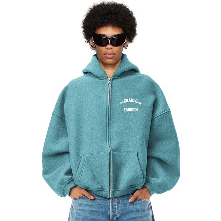 Custom Fleece Zip-Up Hoodie – Multiple Colors & Fabric Options