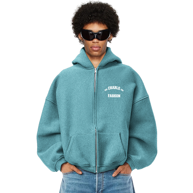 Custom Fleece Zip-Up Hoodie – Multiple Colors & Fabric Options