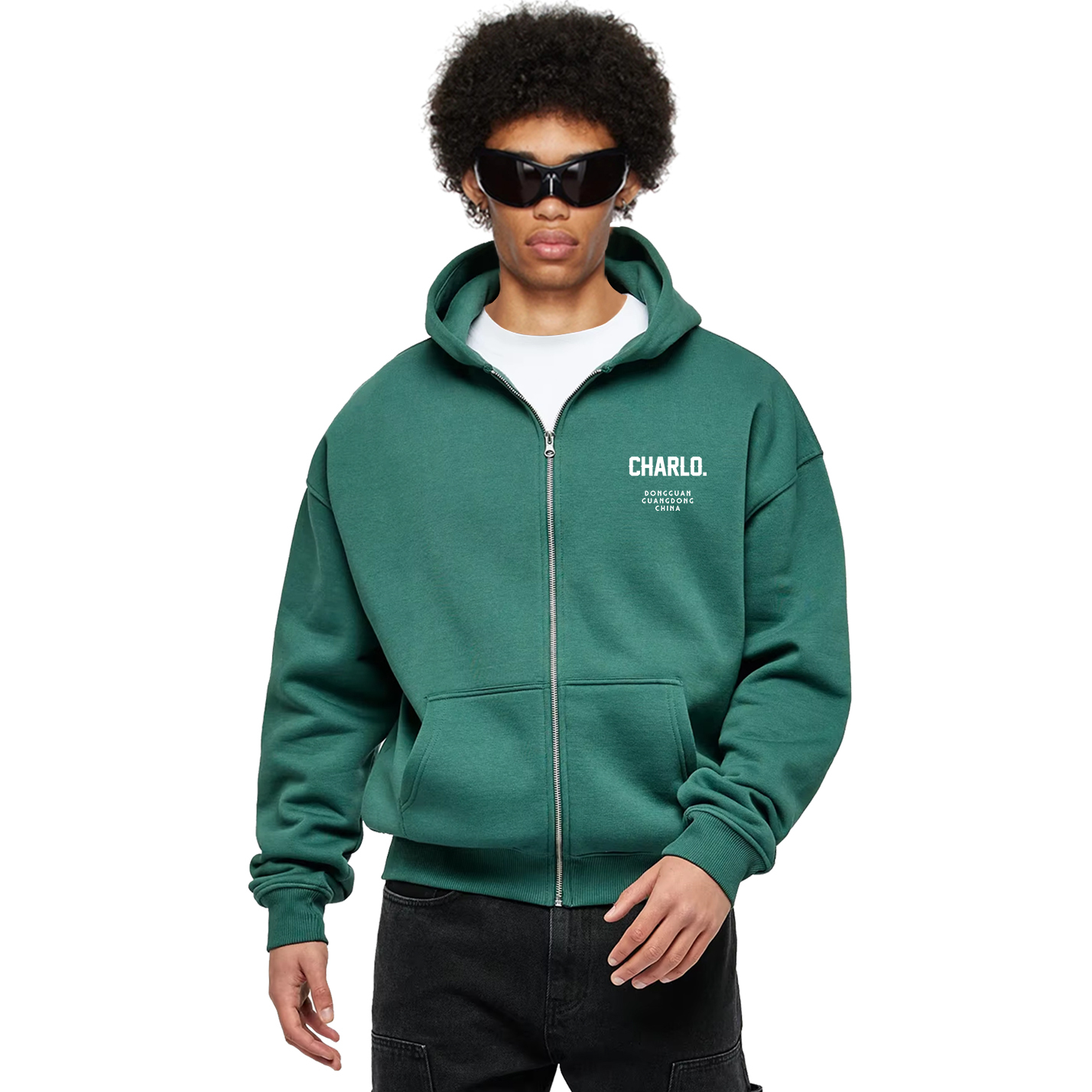 Custom Zip-Up Hoodie | Oversized Streetwear Hooded Jacket | OEM/ODM Private Label Clothing