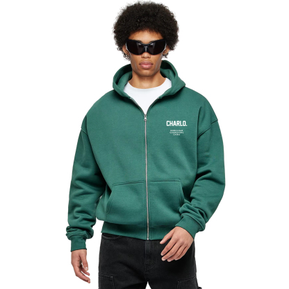 Custom Zip-Up Hoodie | Oversized Streetwear Hooded Jacket | OEM/ODM Private Label Clothing