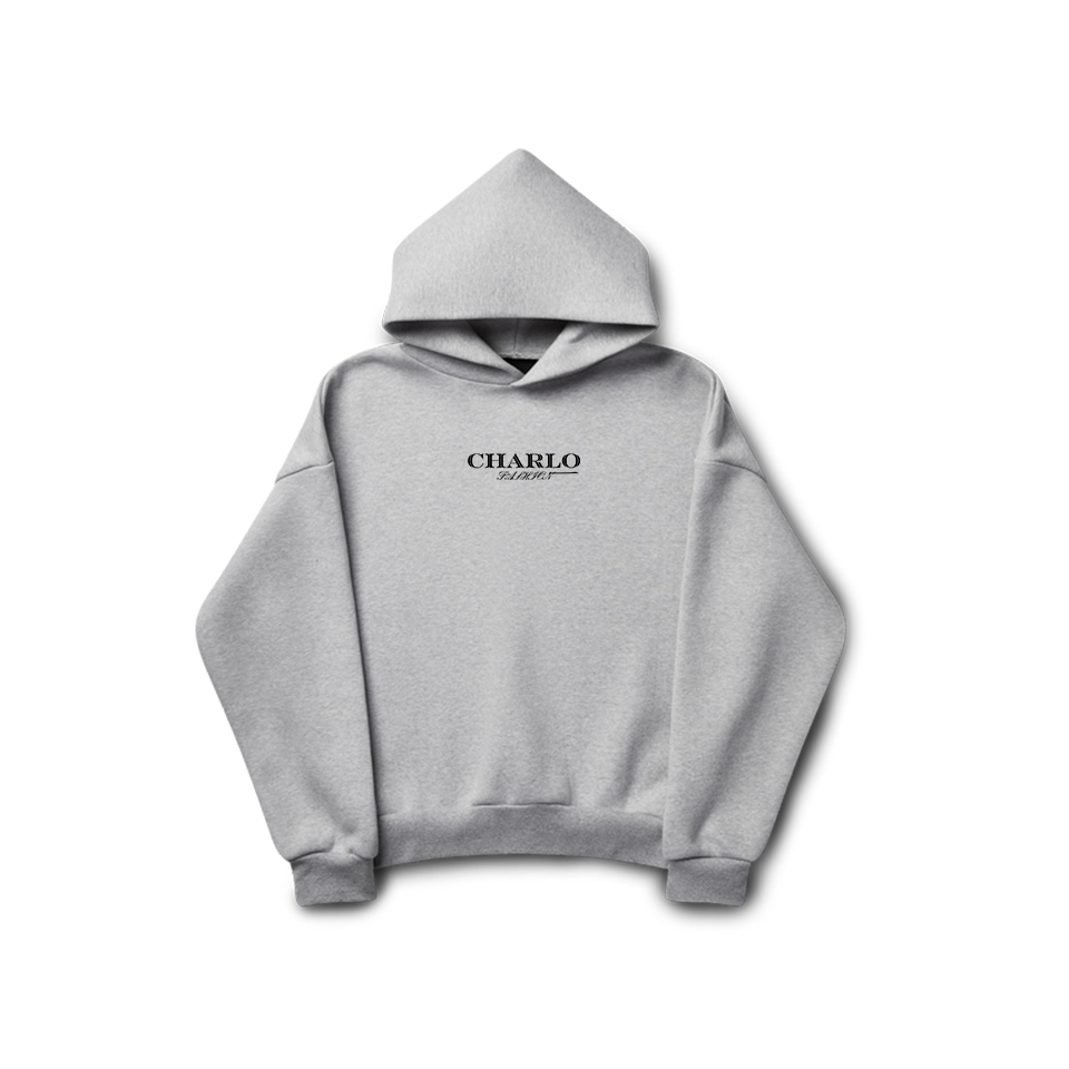 Classic Gray Oversized Tracksuit – Relaxed Hoodie & Wide-Leg Sweatpants, Customizable