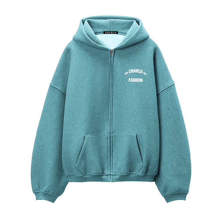Custom Fleece Zip-Up Hoodie – Multiple Colors & Fabric Options