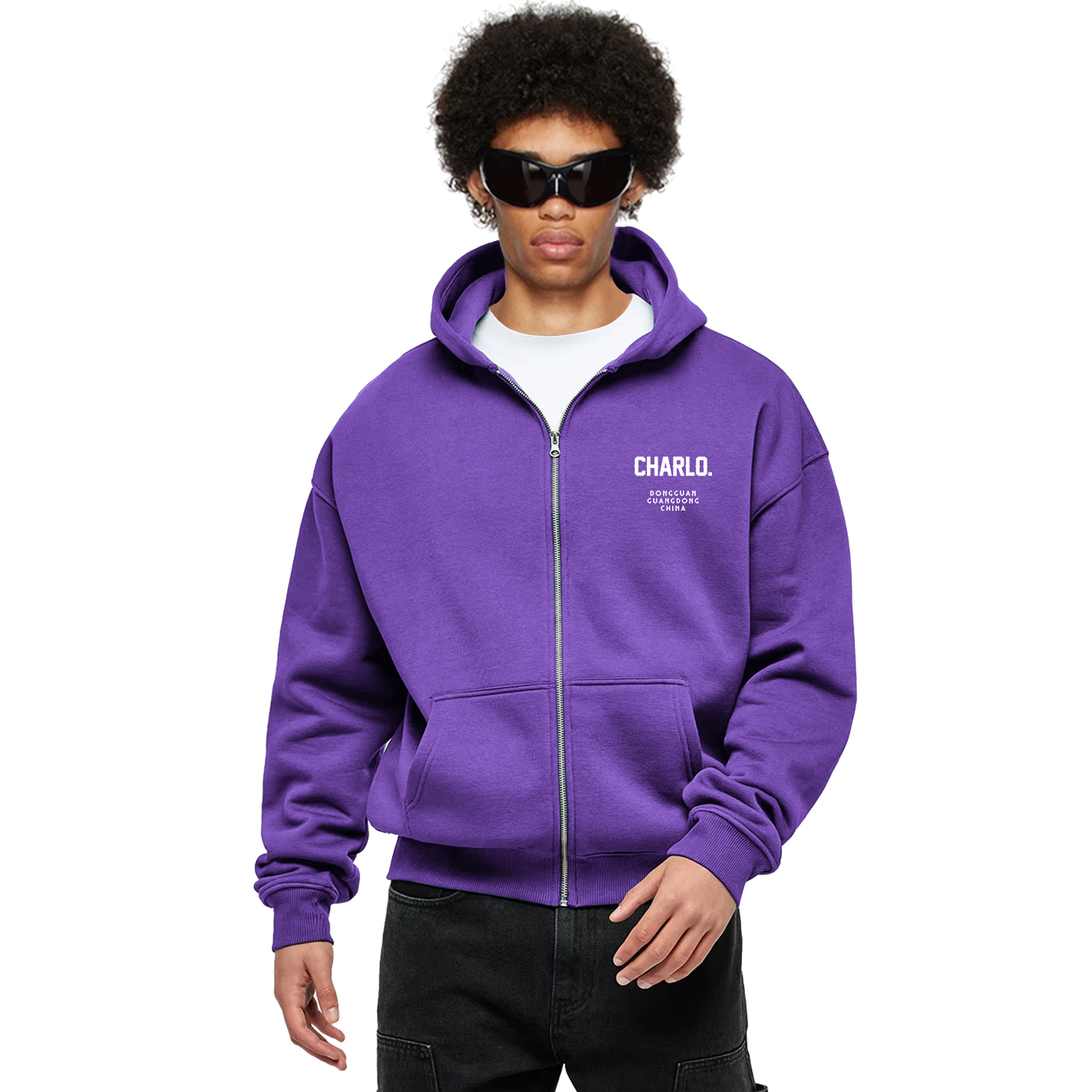 Custom Zip-Up Hoodie | Oversized Streetwear Hooded Jacket | OEM/ODM Private Label Clothing