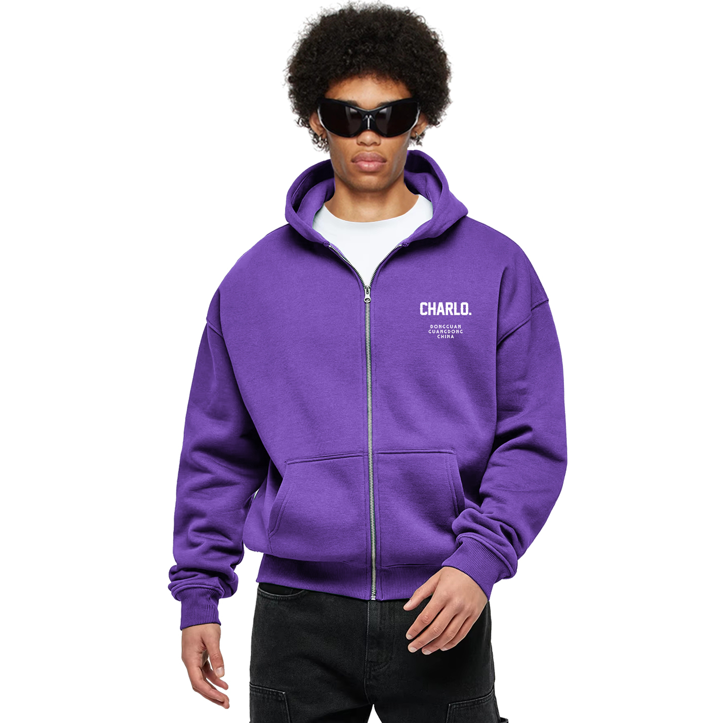 Custom Zip-Up Hoodie | Oversized Streetwear Hooded Jacket | OEM/ODM Private Label Clothing