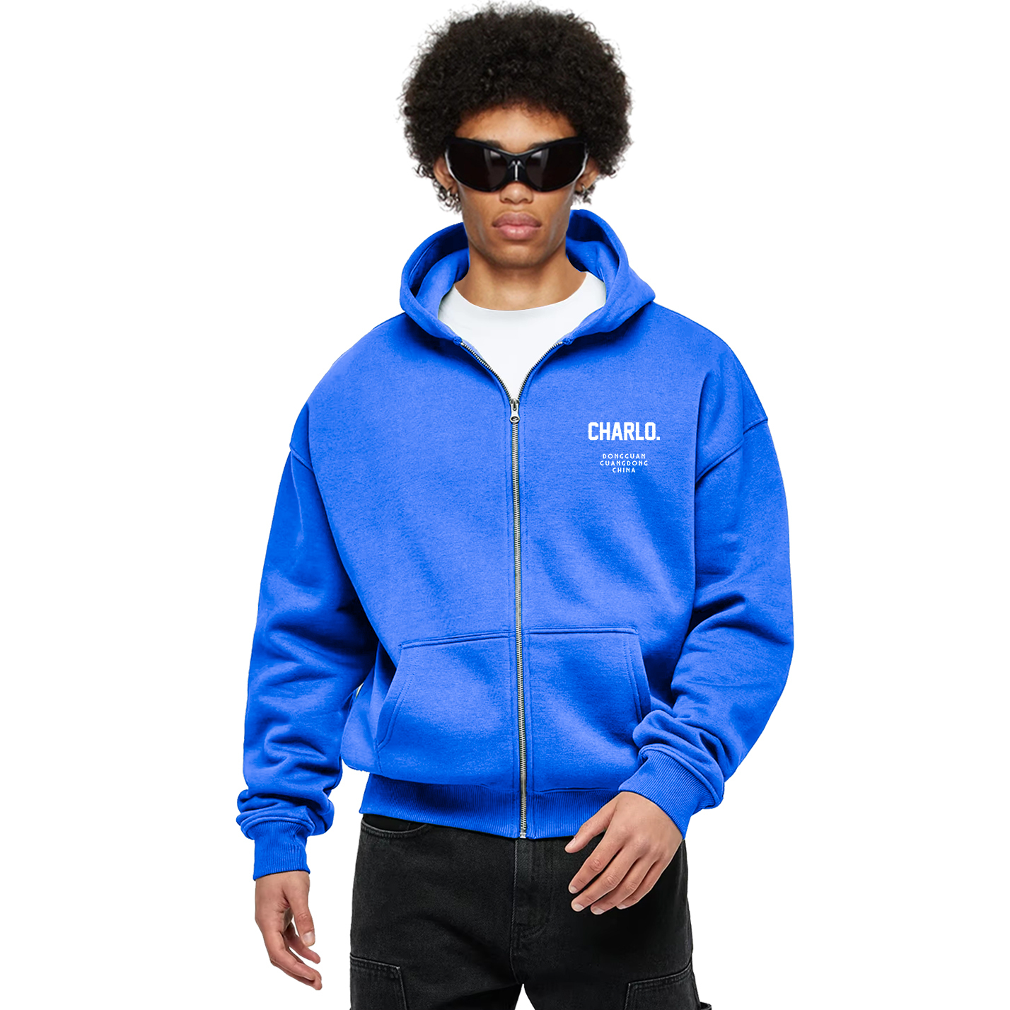 Custom Zip-Up Hoodie | Oversized Streetwear Hooded Jacket | OEM/ODM Private Label Clothing