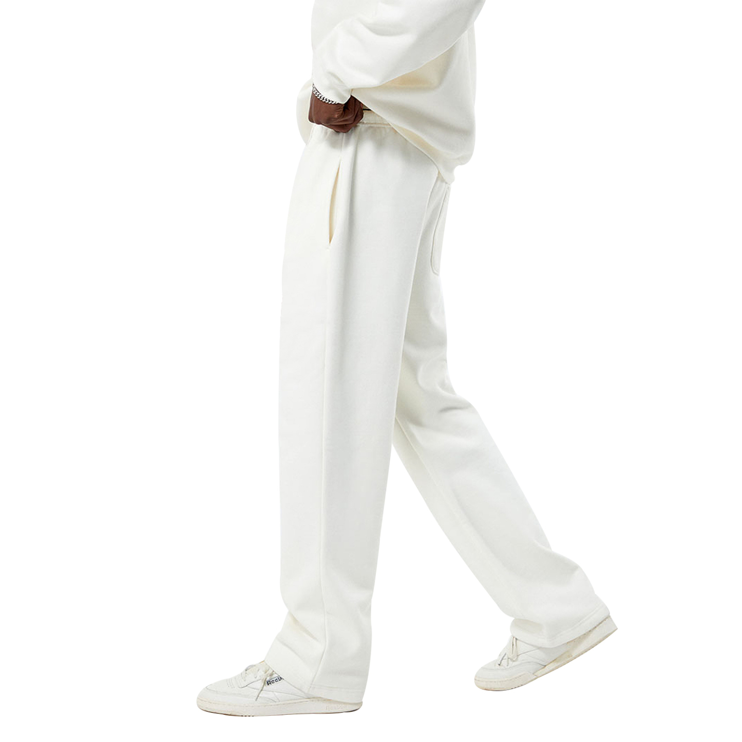 Fashion White Graphic Tracksuit Set | Pullover Sweatshirt & Sweatpants | Streetwear Collection