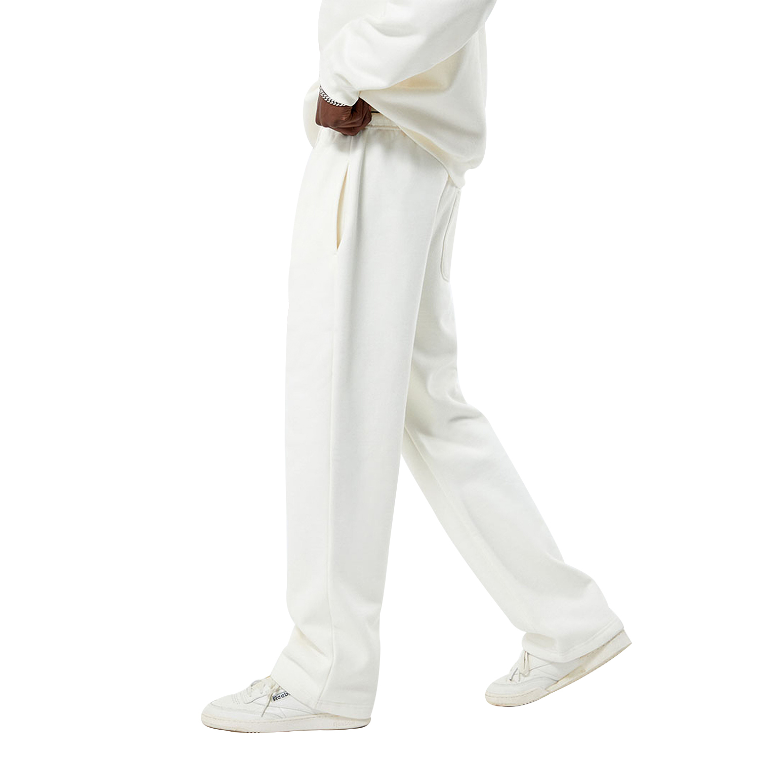 Fashion White Graphic Tracksuit Set | Pullover Sweatshirt & Sweatpants | Streetwear Collection