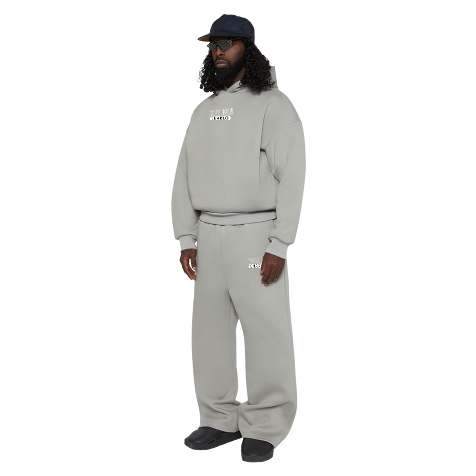 Custom Grey Fleece Hoodie & Sweatpants Set – Streetwear Comfort Tracksuit for Men