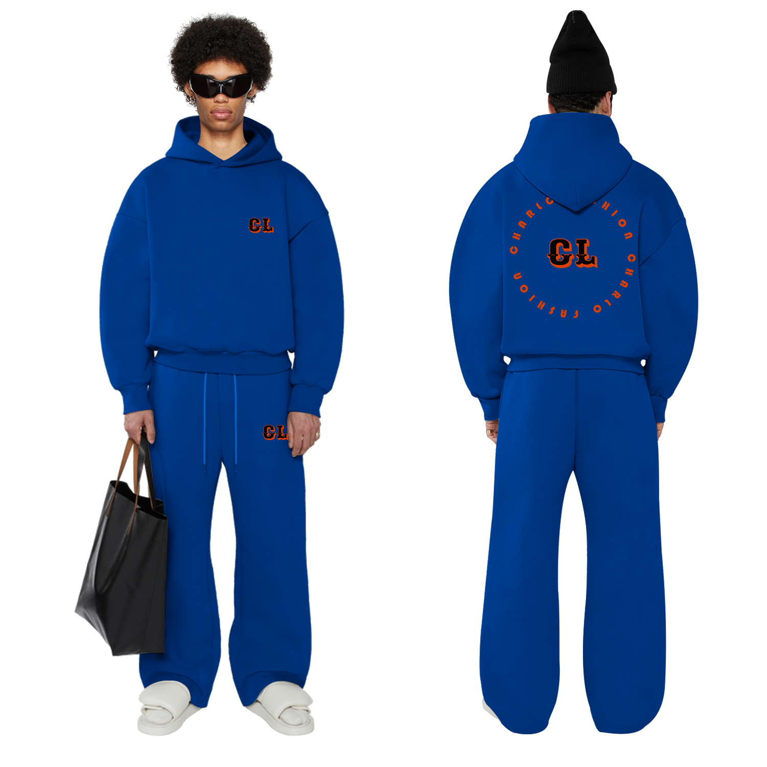 Minimalist  Streetwear Tracksuit – Relaxed Hoodie & Wide-Leg Sweatpants, Fully Customizable
