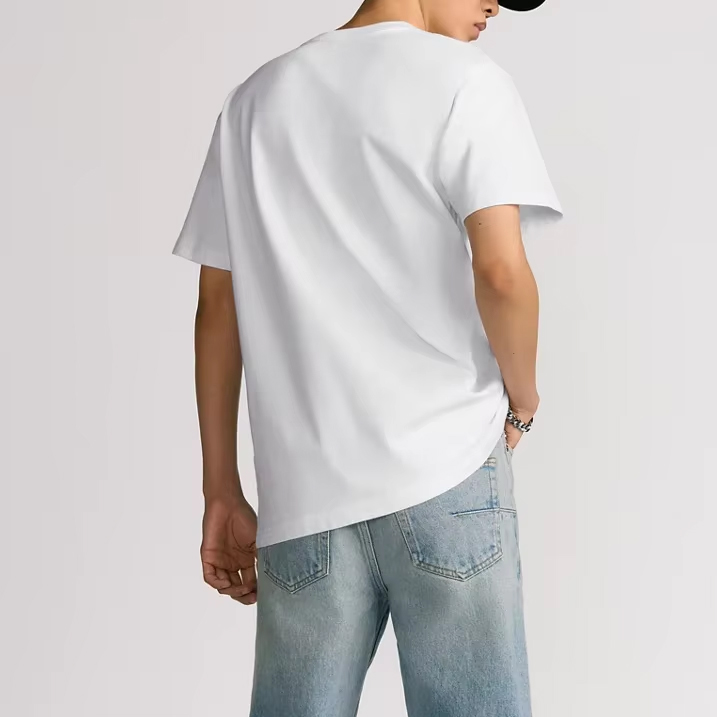 Men’s Casual Classic White T-Shirt – Customizable Logo