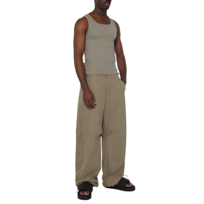 Khaki Wide-Leg Drawstring Pants | Casual Streetwear | Customizable