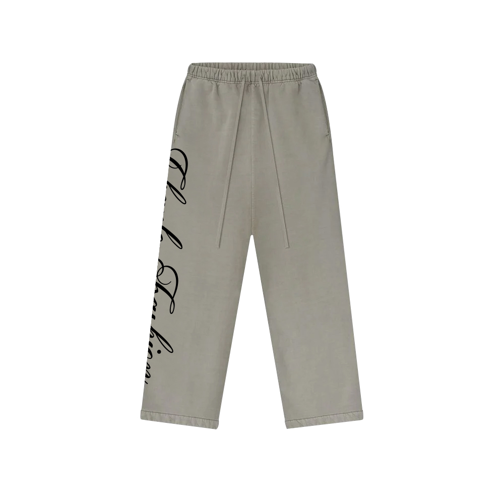 Custom Logo Wide-Leg Sweatpants | Light Grey | Personalizable