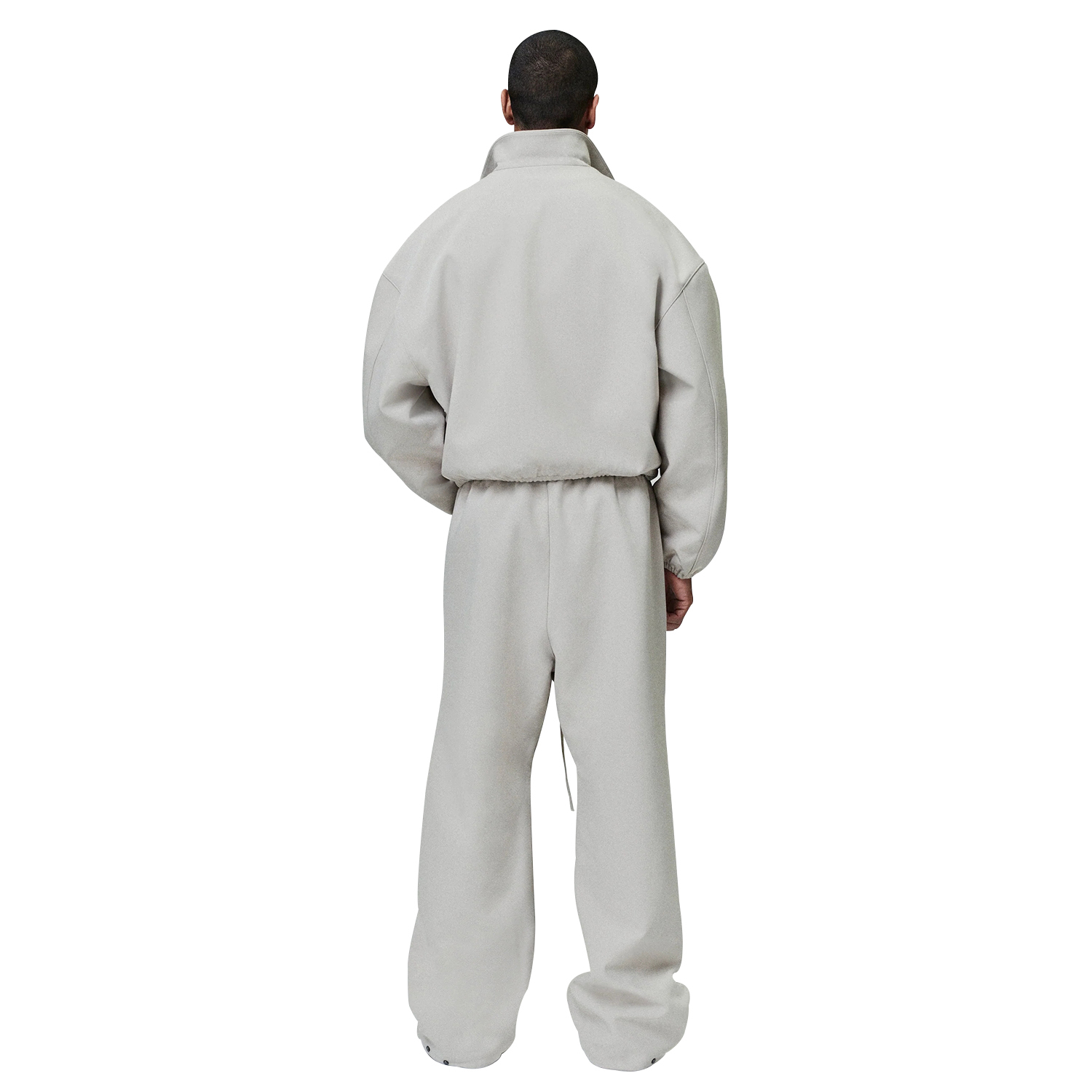 Light Grey Loose Fit Tracksuit | Zip Jacket & Wide-Leg Pants | Customizable