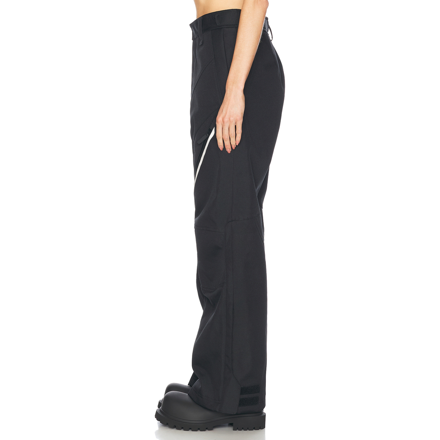Black Wide-Leg Utility Pants | Zip Pockets | Customizable