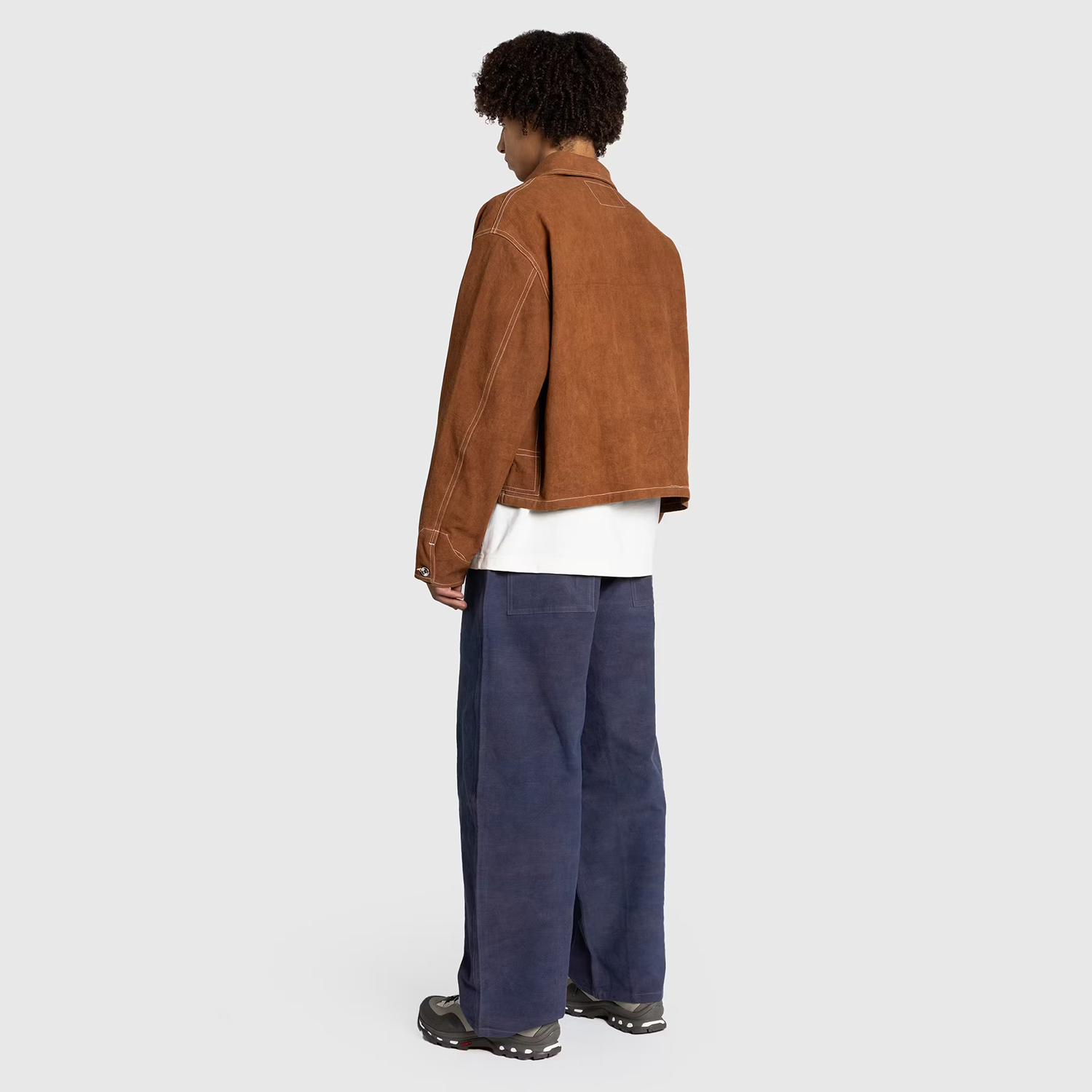 Charlo Fashion Suede Patchwork Jacket – Contemporary Streetwear with Statement Pockets