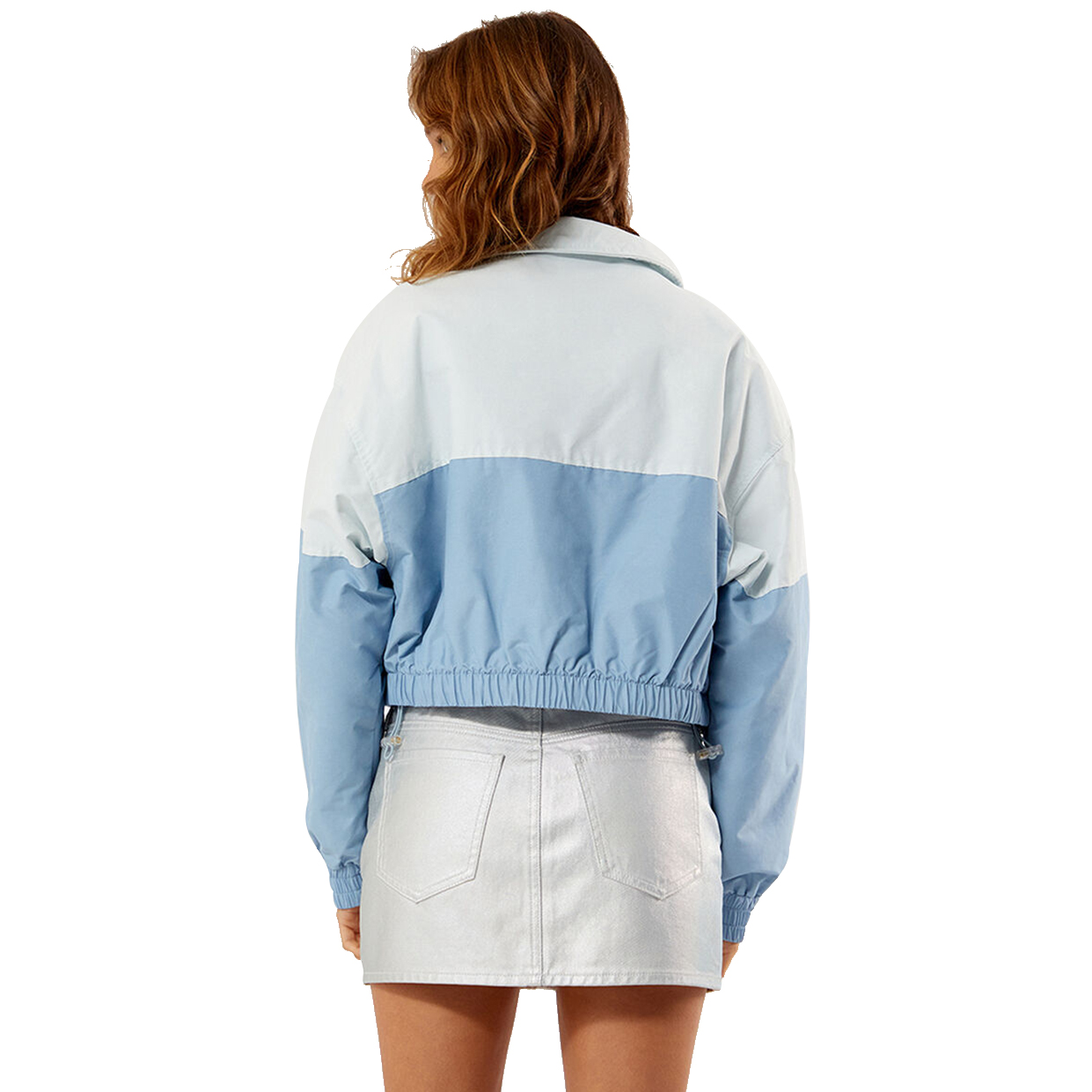 Charlo Fashion Colorblock Cropped Windbreaker – Trendy Lightweight Jacket