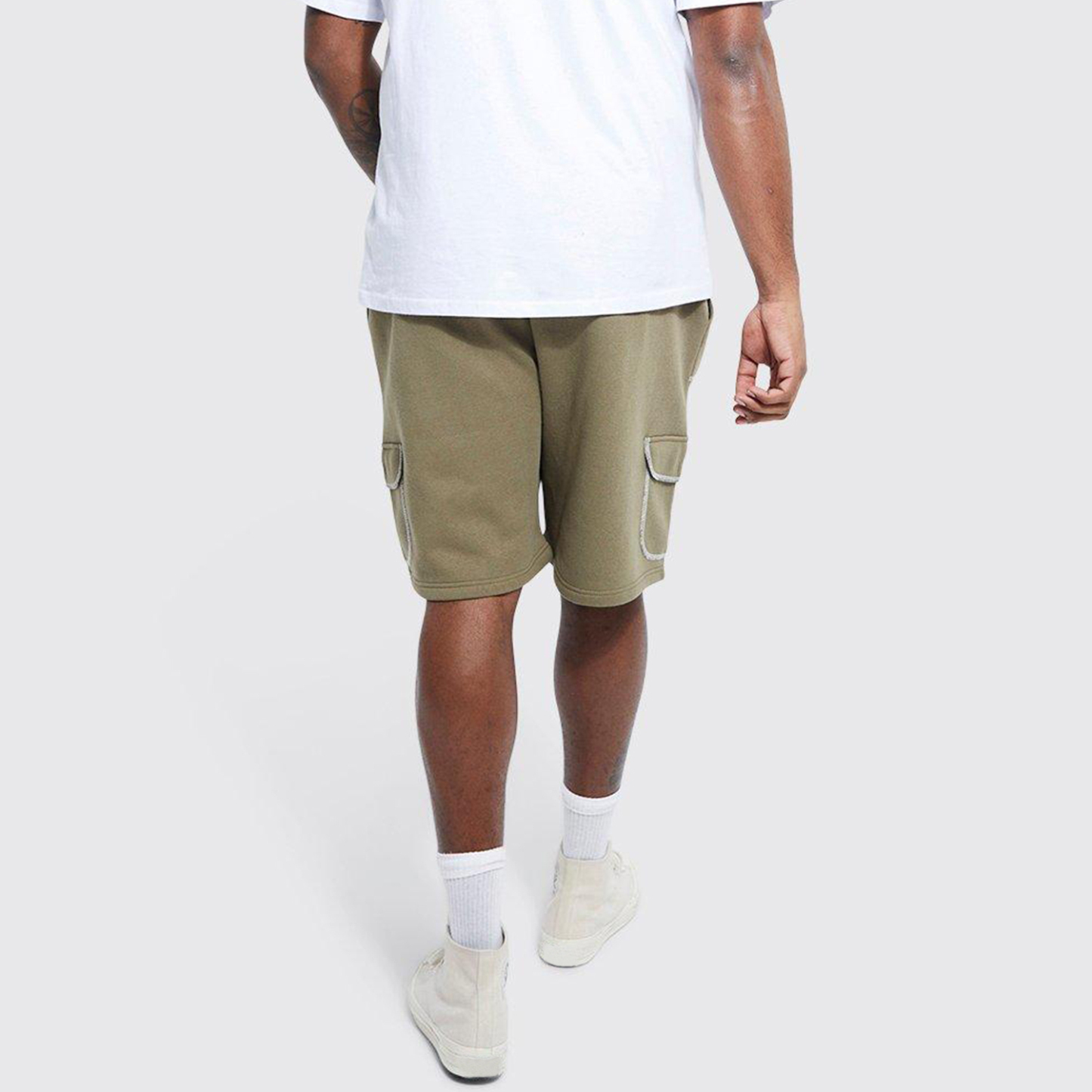 Custom Terry Cargo Shorts with Contrast Stitching – Streetwear Utility Design, Multi-Pocket, OEM/ODM