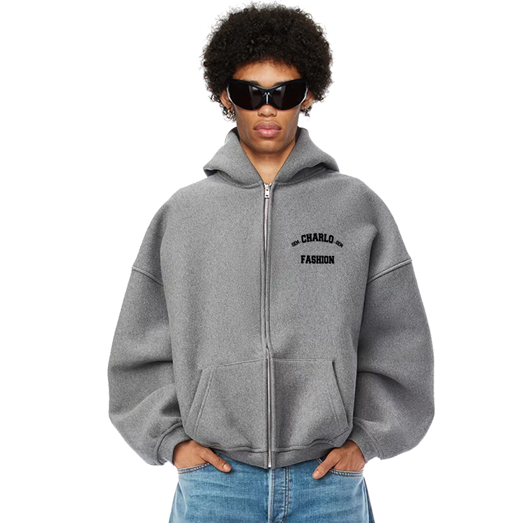 Custom Fleece Zip-Up Hoodie – Multiple Colors & Fabric Options