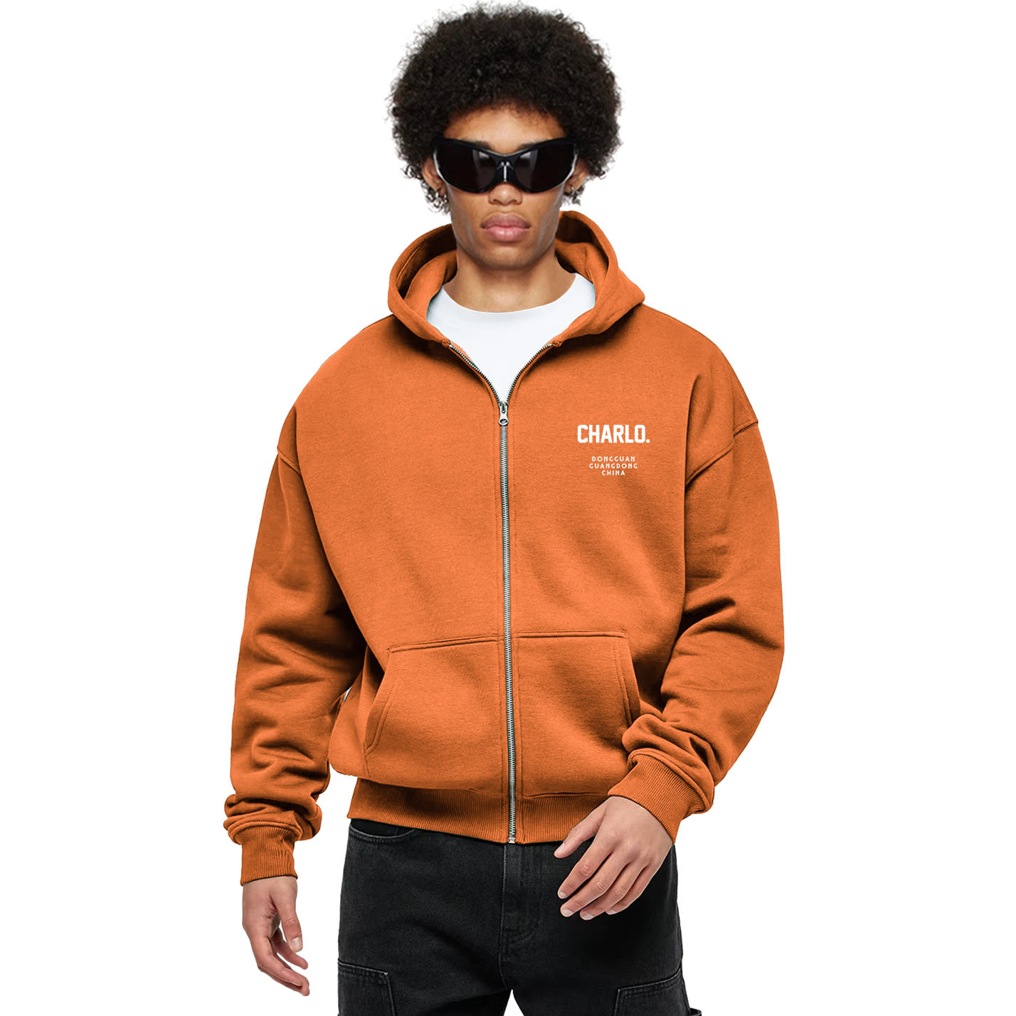 Custom Zip-Up Hoodie | Oversized Streetwear Hooded Jacket | OEM/ODM Private Label Clothing