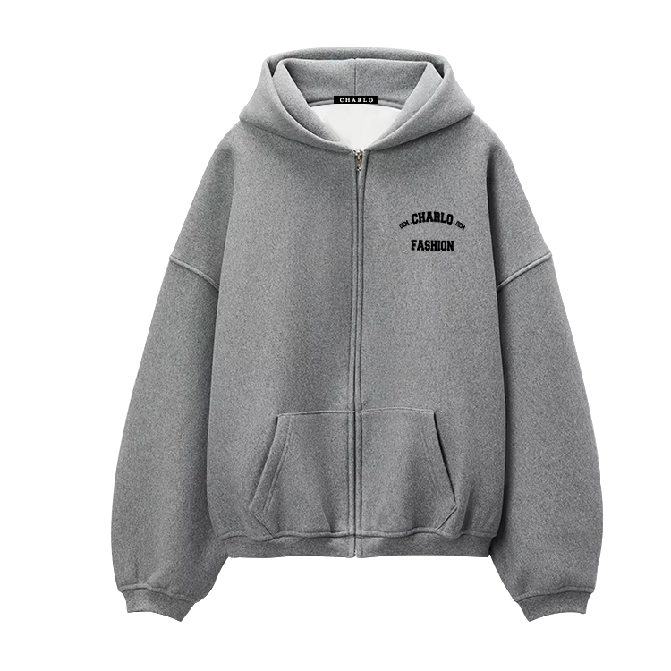 Custom Fleece Zip-Up Hoodie – Multiple Colors & Fabric Options