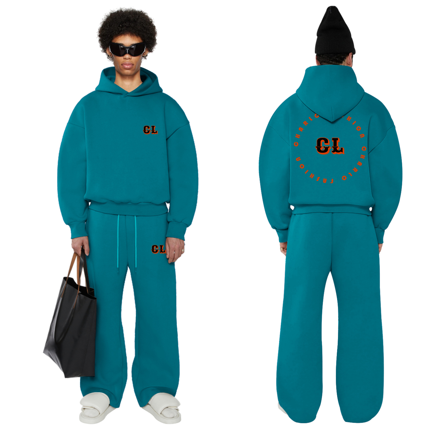 Minimalist  Streetwear Tracksuit – Relaxed Hoodie & Wide-Leg Sweatpants, Fully Customizable
