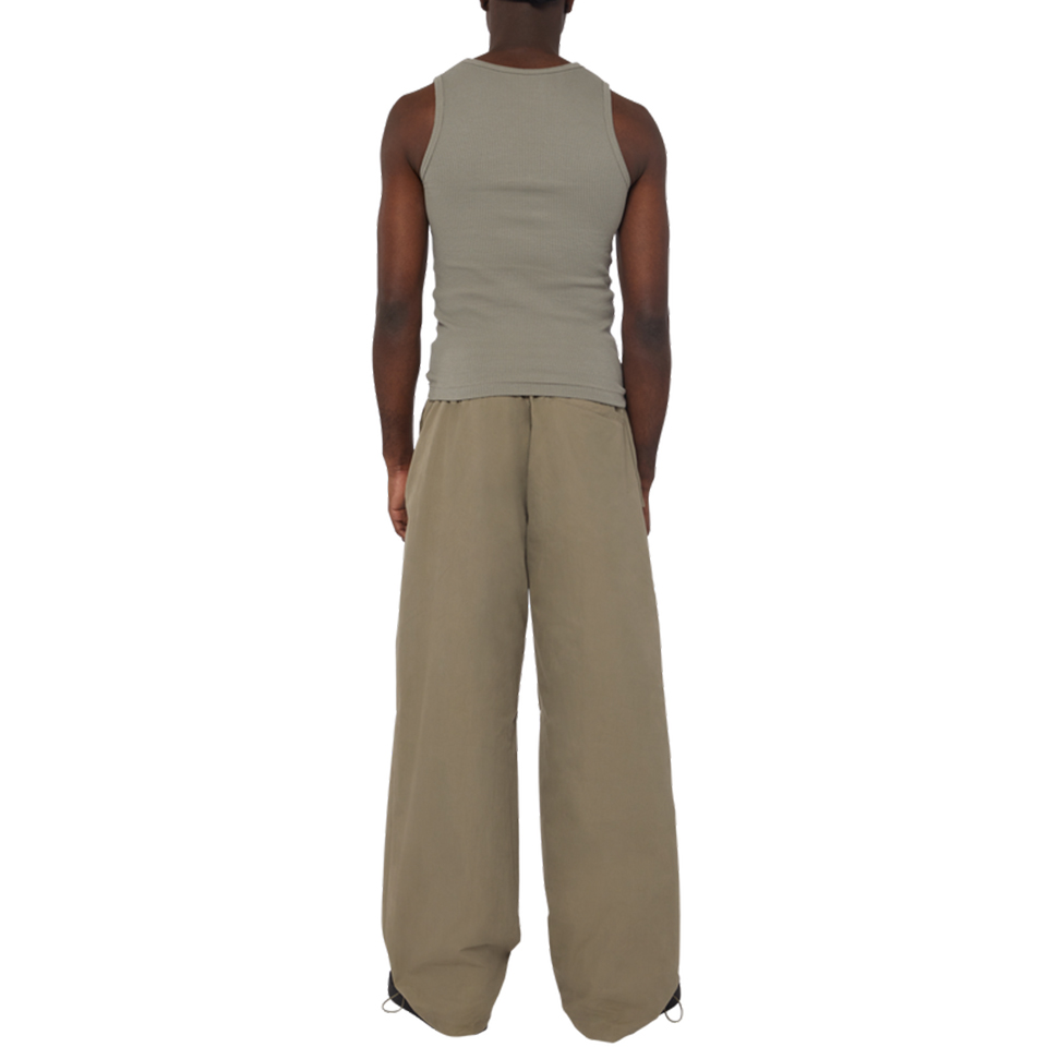 Khaki Wide-Leg Drawstring Pants | Casual Streetwear | Customizable