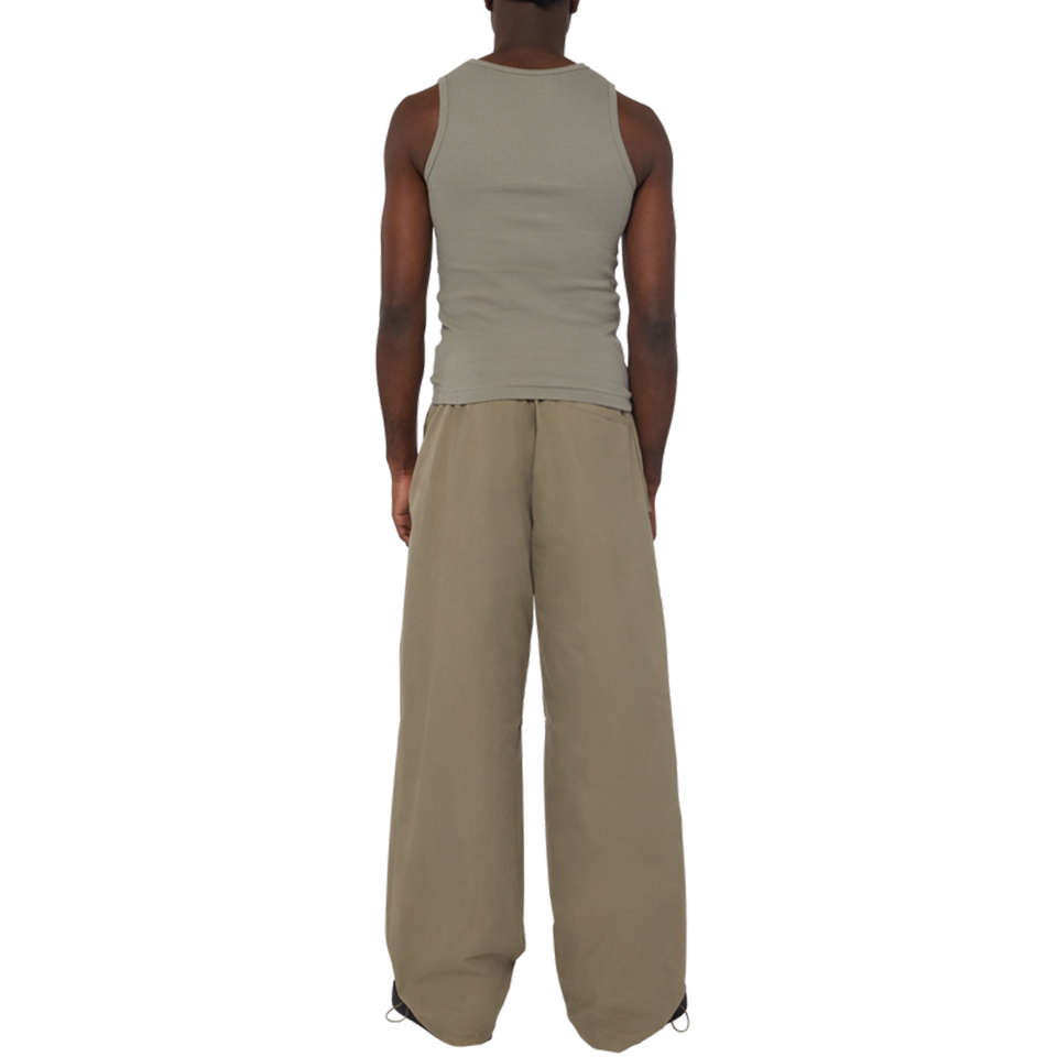 Khaki Wide-Leg Drawstring Pants | Casual Streetwear | Customizable