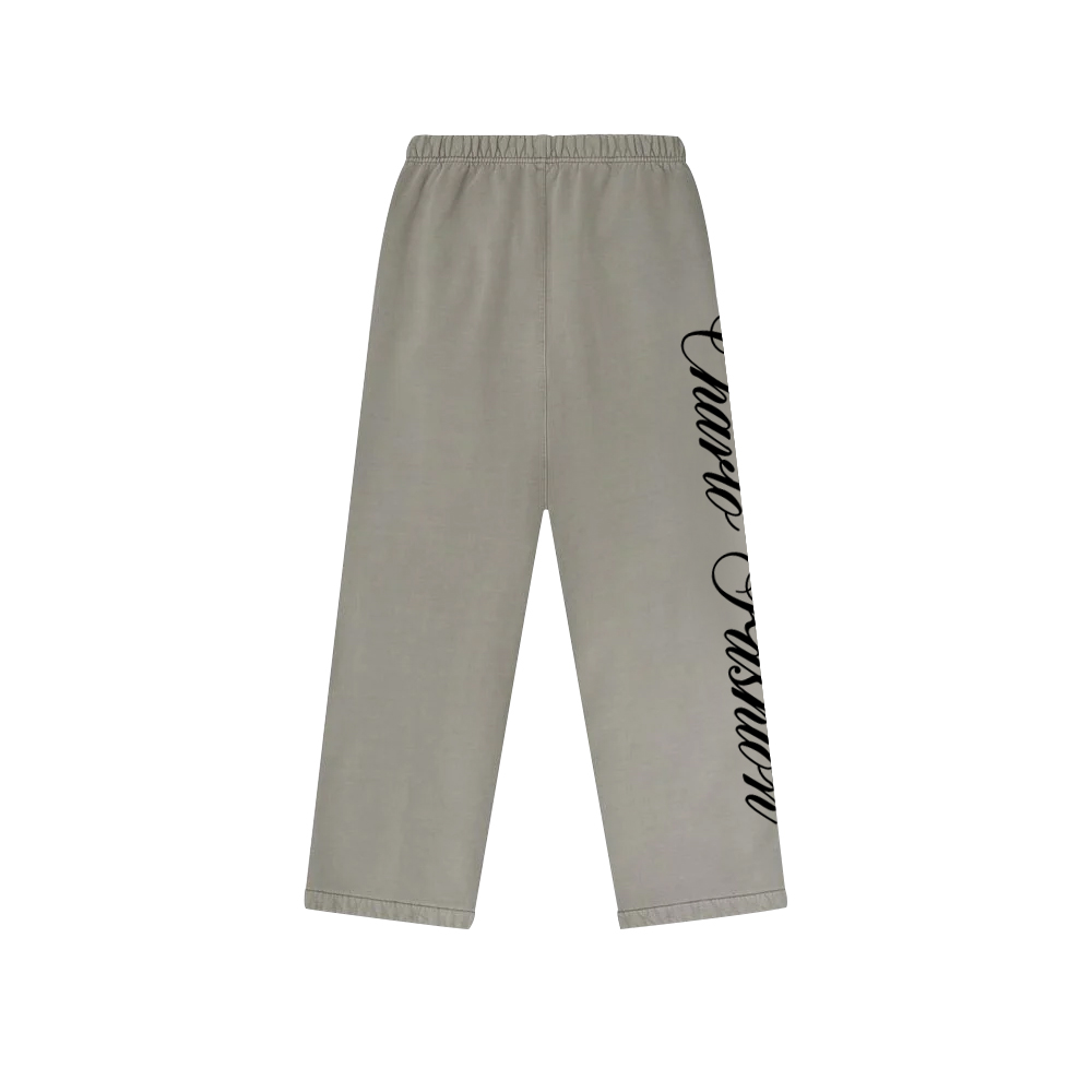Custom Logo Wide-Leg Sweatpants | Light Grey | Personalizable