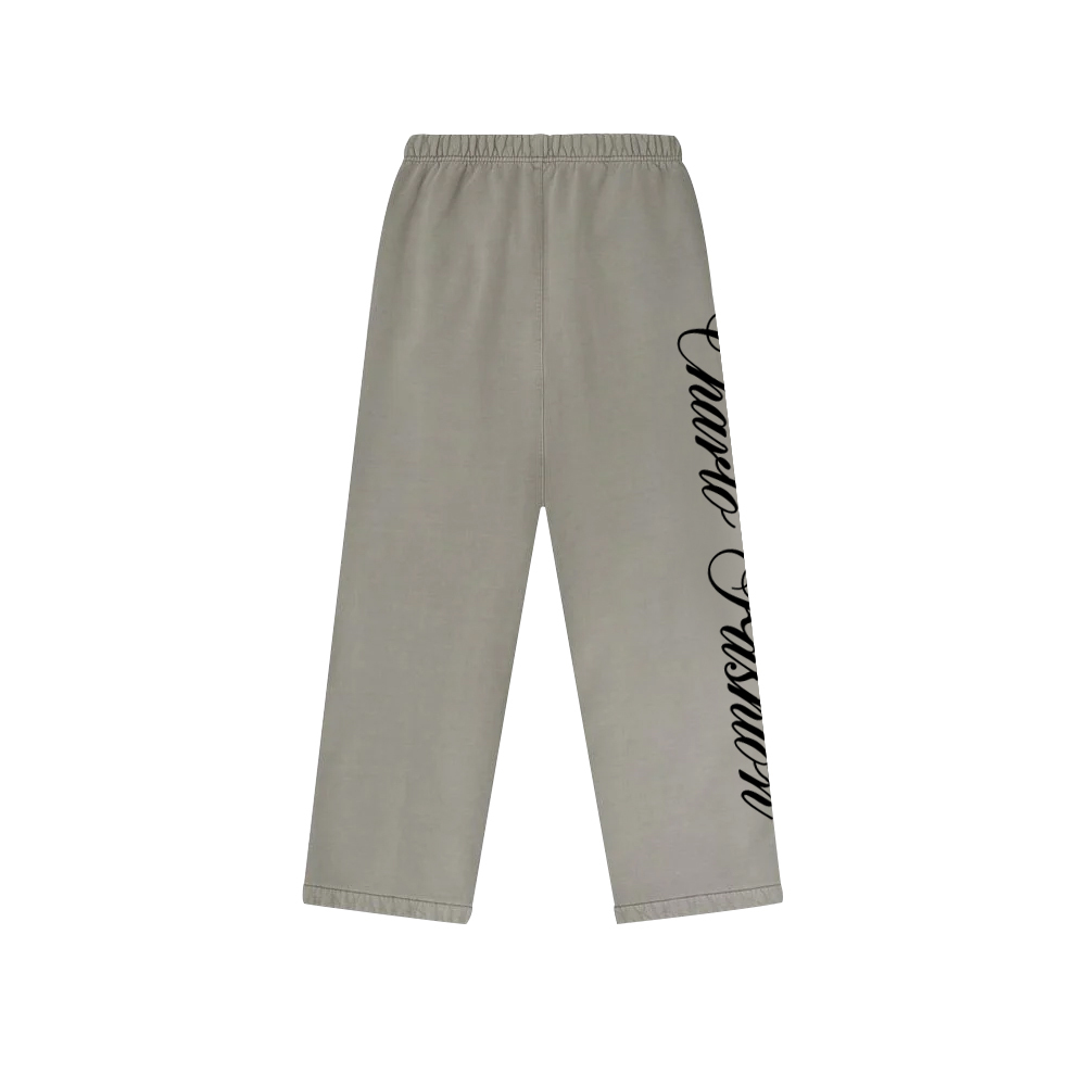 Custom Logo Wide-Leg Sweatpants | Light Grey | Personalizable