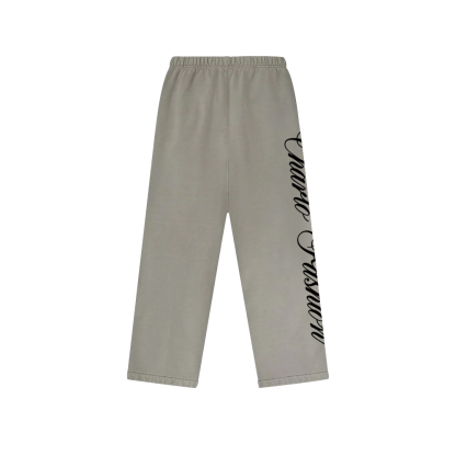 Custom Logo Wide-Leg Sweatpants | Light Grey | Personalizable