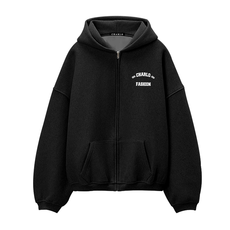 Custom Fleece Zip-Up Hoodie – Multiple Colors & Fabric Options