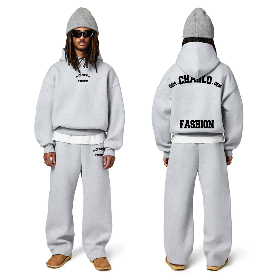Luxury Oversized Streetwear Tracksuit – Custom Logo Hoodie & Sweatpants Set