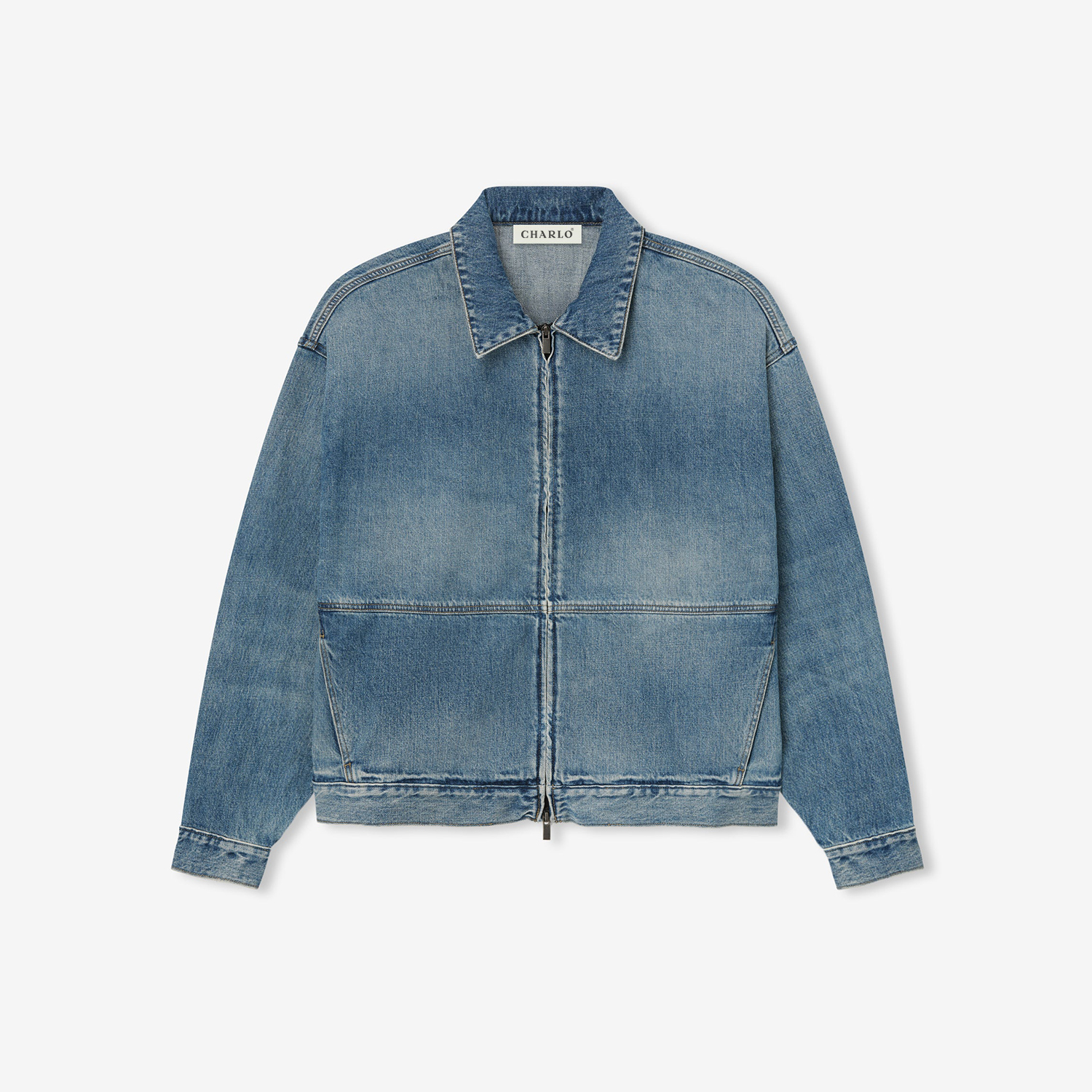 Charlo Fashion Vintage Denim Jacket – Relaxed Fit & Timeless Style