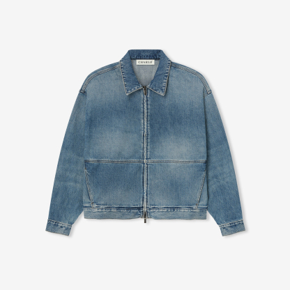 Charlo Fashion Vintage Denim Jacket – Relaxed Fit & Timeless Style
