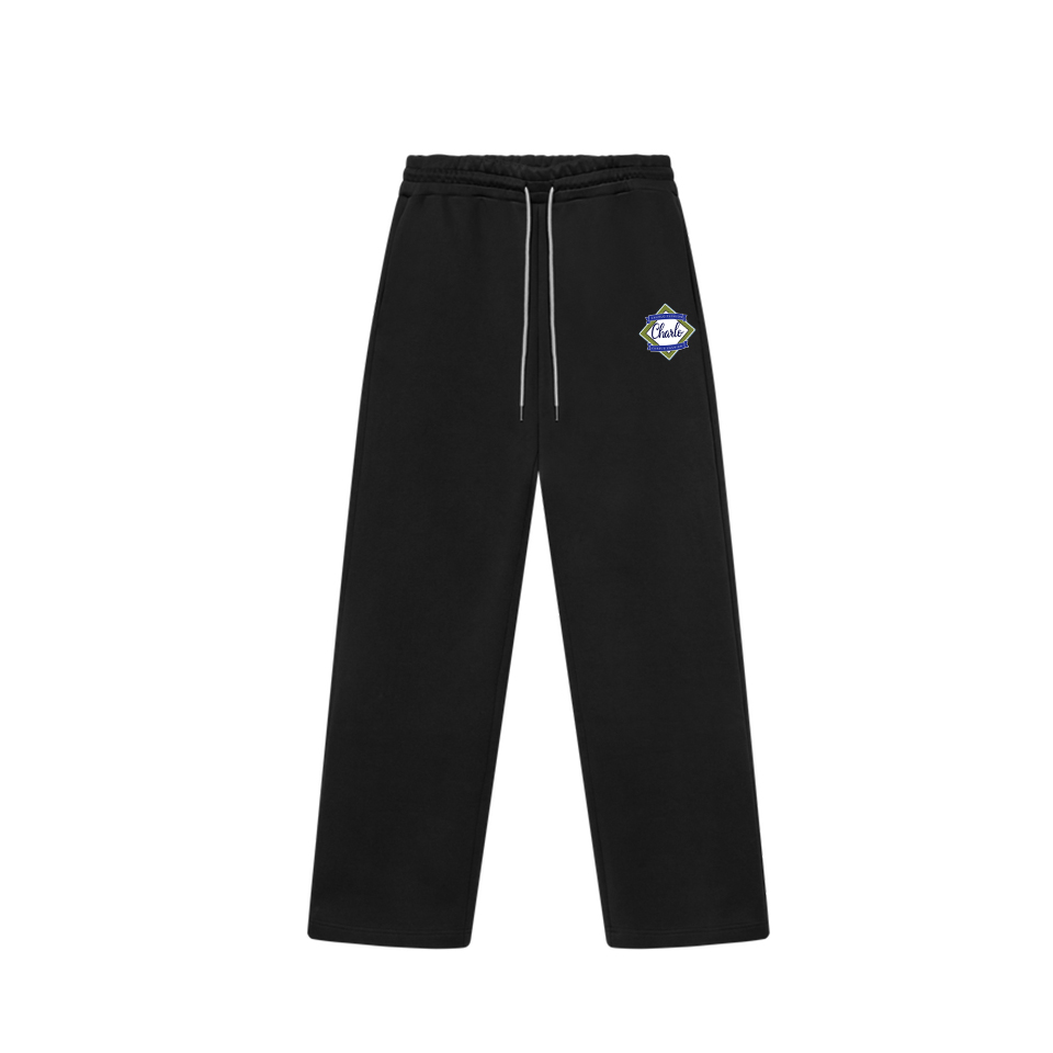 Premium Black Streetwear Tracksuit – Relaxed Fit Hoodie & Wide-Leg Sweatpants, Customizable
