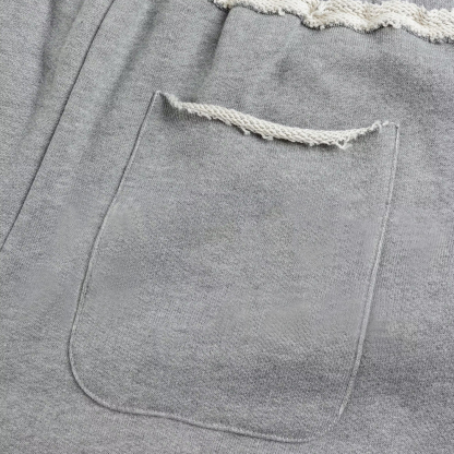 Light Grey Wide-Leg Sweatpants | Frayed Back Pocket | Customizable