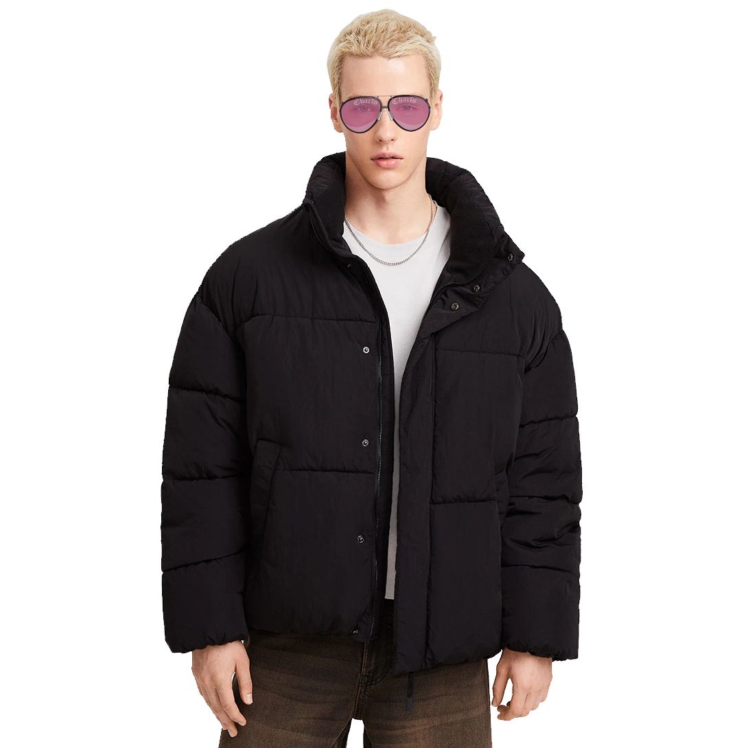 Customizable Khaki Puffer Jacket – Streetwear Outerwear