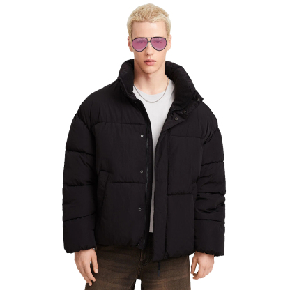 Customizable Khaki Puffer Jacket – Streetwear Outerwear