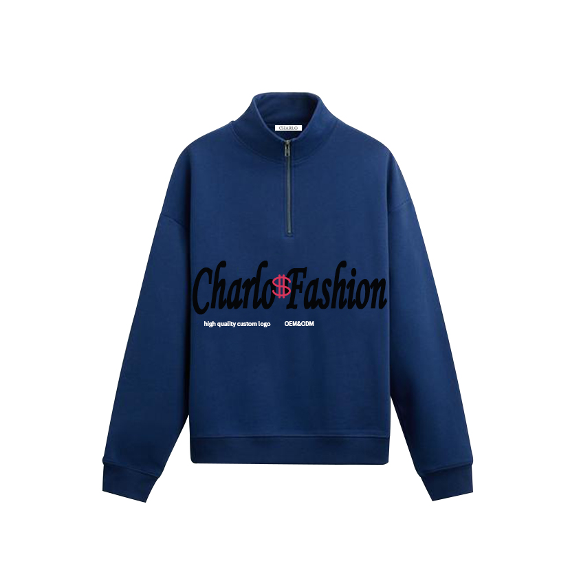 Custom Half Zip Sweatshirt | Oversized Streetwear Quarter Zip Pullover | OEM Private Label Manufacturer