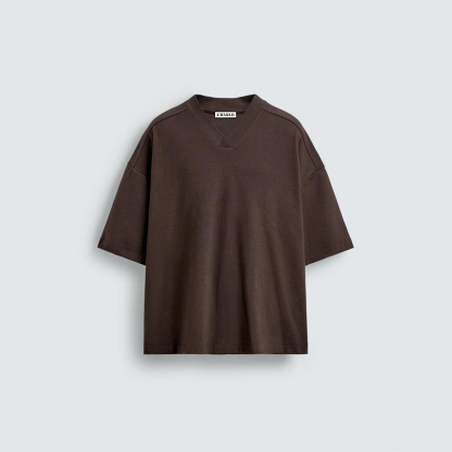 Oversized V-Neck T-Shirt | Minimalist Streetwear Tee | OEM/ODM Custom Apparel Manufacturer