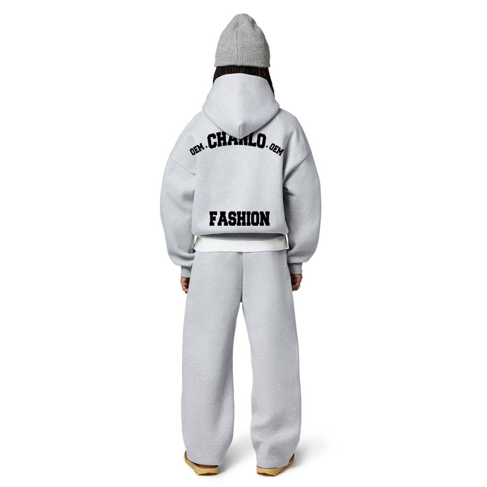 Luxury Oversized Streetwear Tracksuit – Custom Logo Hoodie & Sweatpants Set