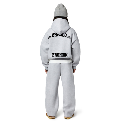 Luxury Oversized Streetwear Tracksuit – Custom Logo Hoodie & Sweatpants Set