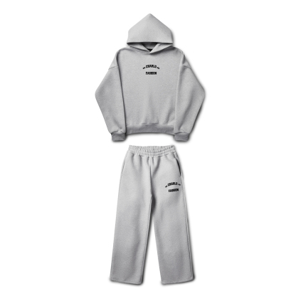 Luxury Oversized Streetwear Tracksuit – Custom Logo Hoodie & Sweatpants Set
