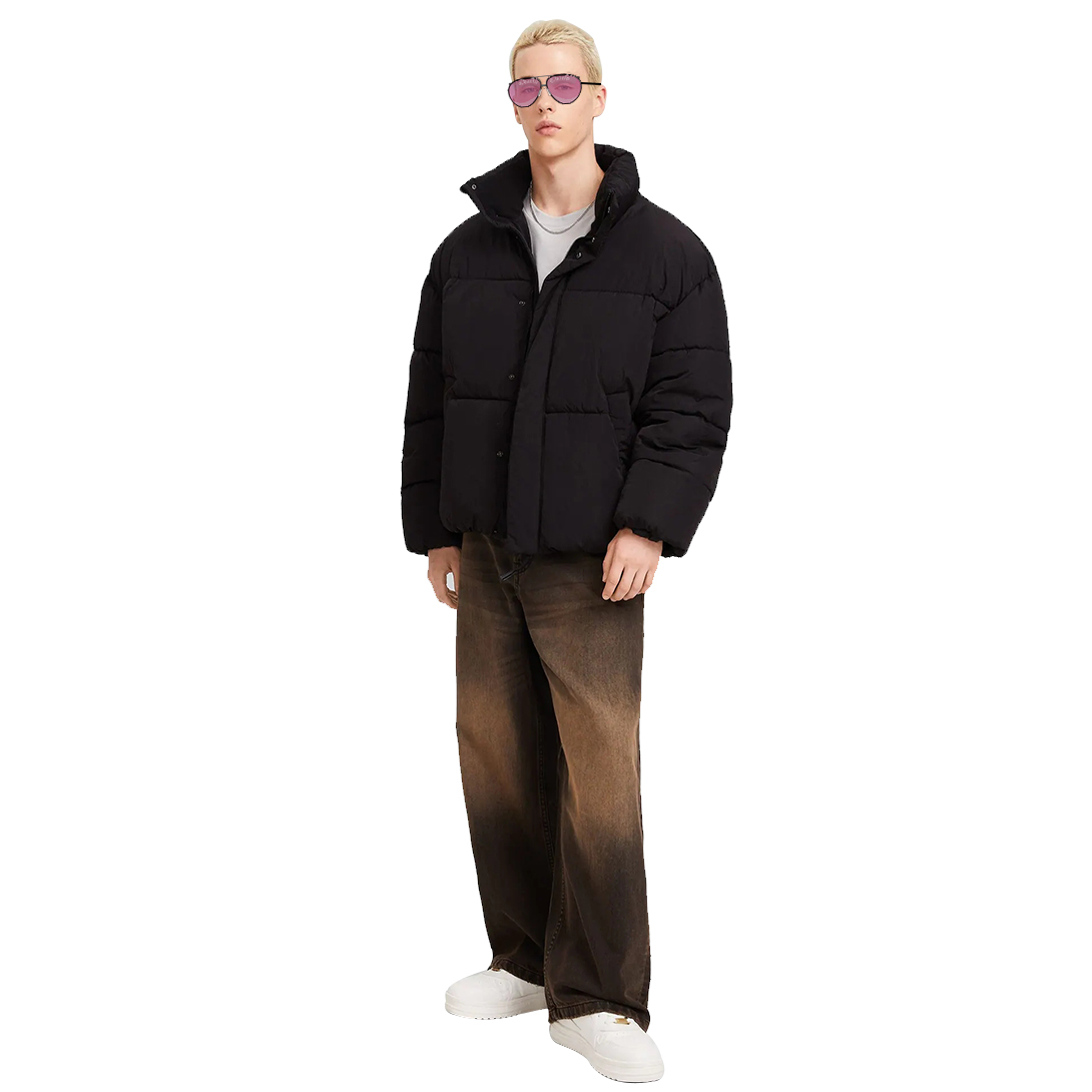 Customizable Khaki Puffer Jacket – Streetwear Outerwear