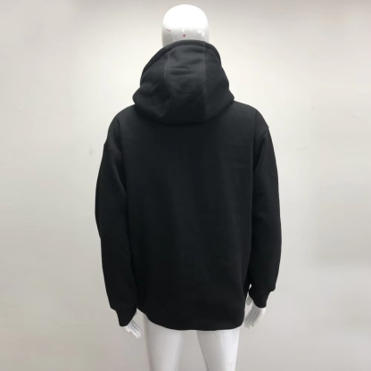 Custom Heavyweight 100% Cotton Black Hoodie – Embroidered Pullover for Men, OEM & ODM Streetwear Manufacturer