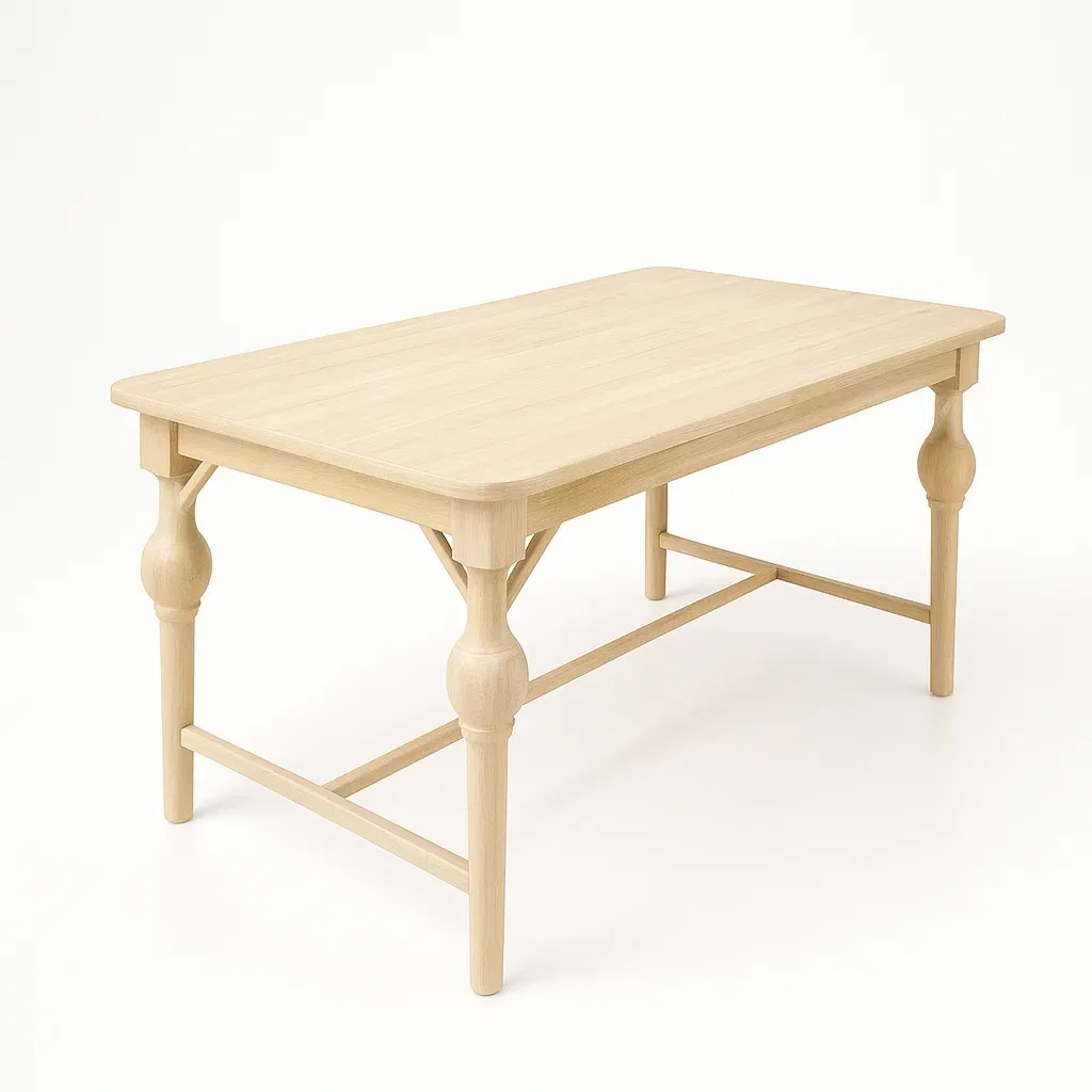 Table de salle à manger rectangulaire en bois massif naturel