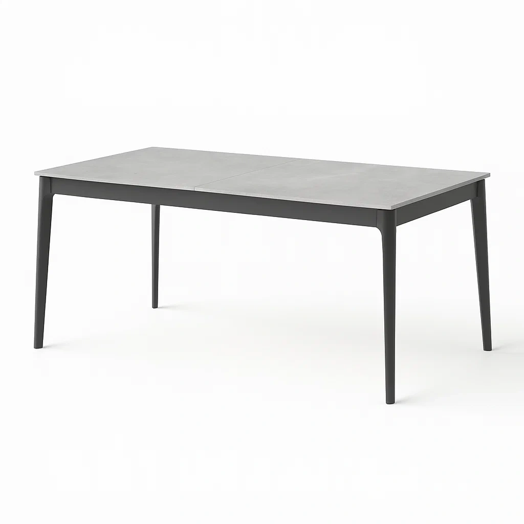 Table rectangulaire extensible en aluminium et céramique grise