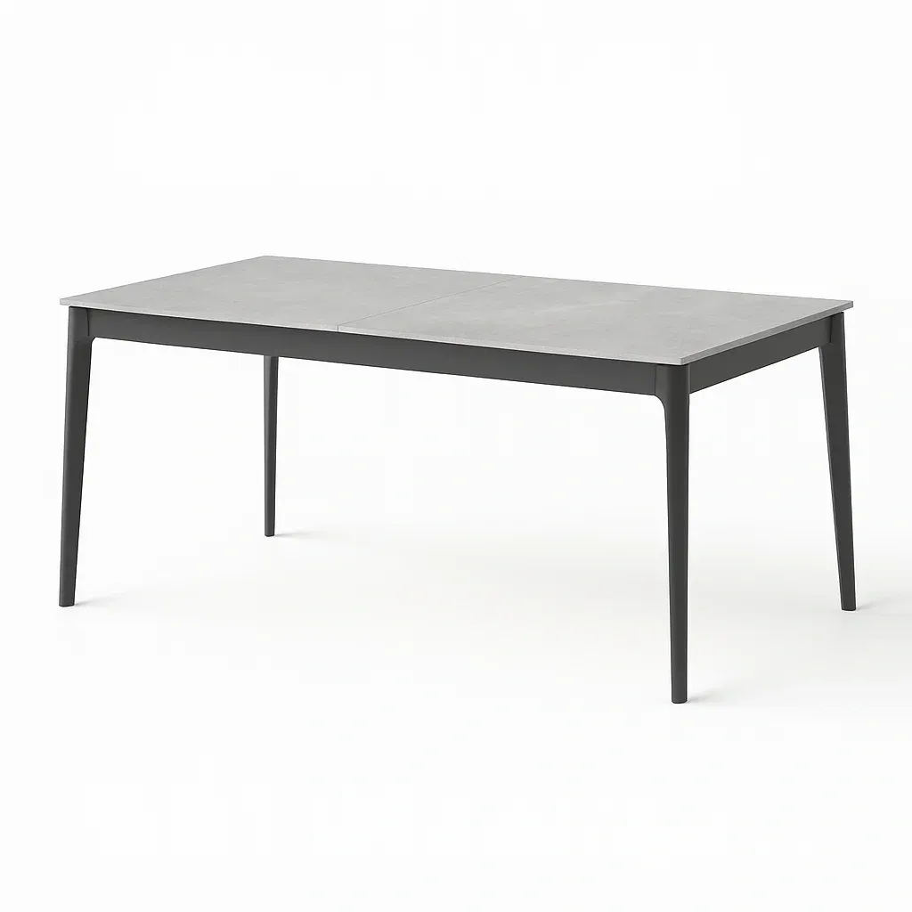 Table rectangulaire extensible en aluminium et céramique grise