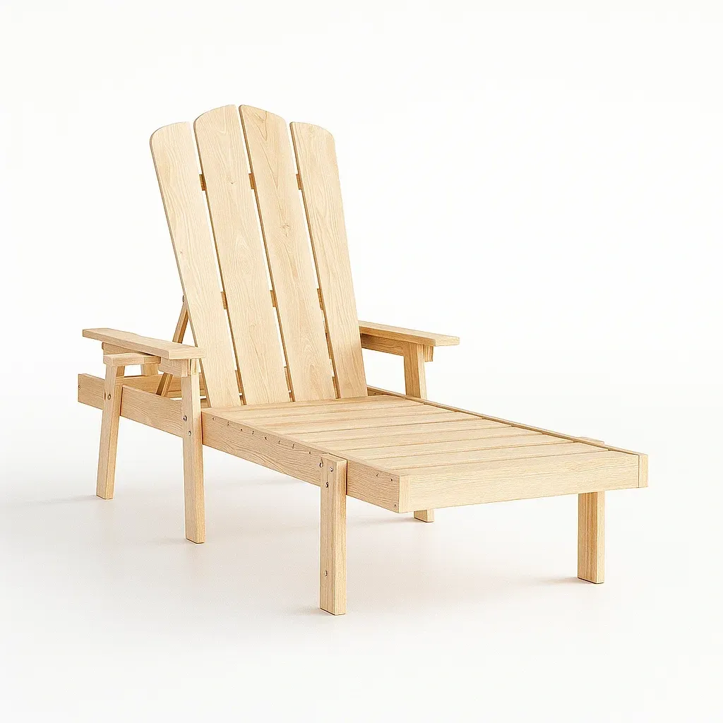 Chaise longue d’extérieur en bois de pin