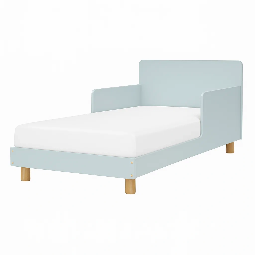 Lit pour tout-petit en bois bleu clair